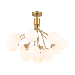 Bloom Opal Glass Bubble Tiered Sputnik Semi Flush Chandelier
