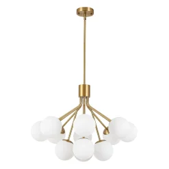 Bloom Opal Glass Bubble Tiered Sputnik Semi Flush Chandelier