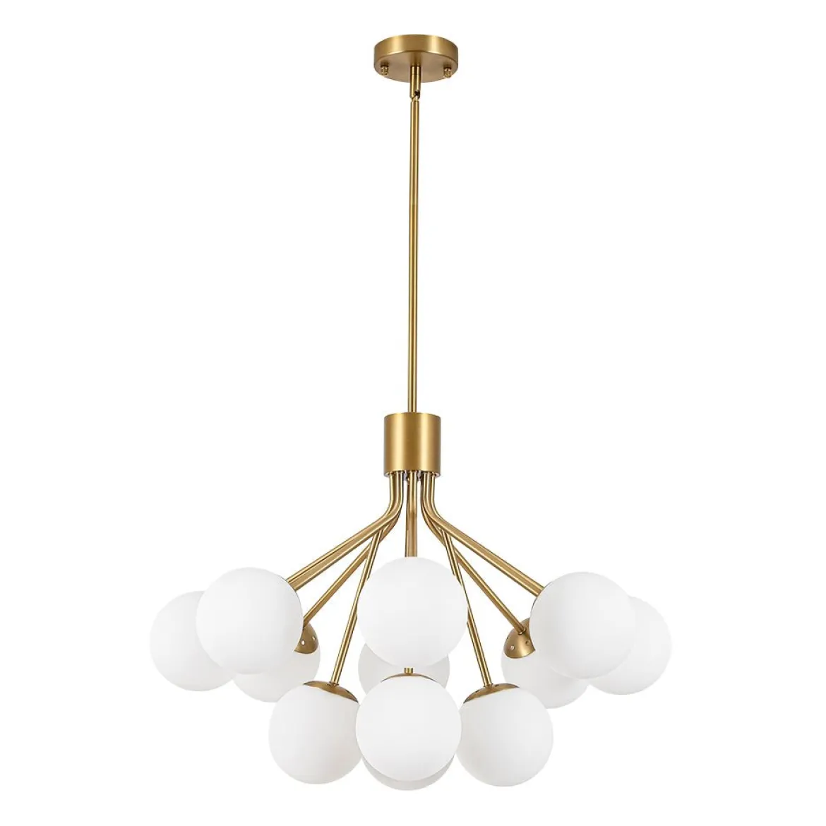 Bloom Opal Glass Bubble Tiered Sputnik Semi Flush Chandelier