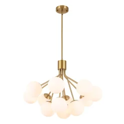 Bloom Opal Glass Bubble Tiered Sputnik Semi Flush Chandelier