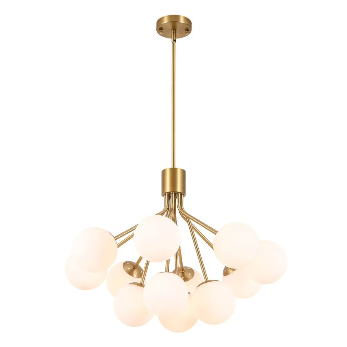 Bloom Opal Glass Bubble Tiered Sputnik Semi Flush Chandelier