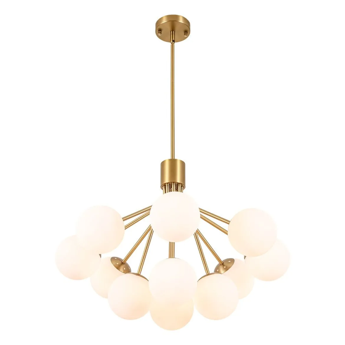 Bloom Opal Glass Bubble Tiered Sputnik Semi Flush Chandelier