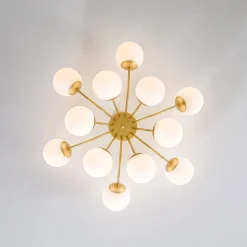 Bloom Tiered Frosted Glass Globe Bubble Semi Flush Chandelier