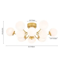 Bloom Tiered Frosted Glass Globe Bubble Semi Flush Chandelier