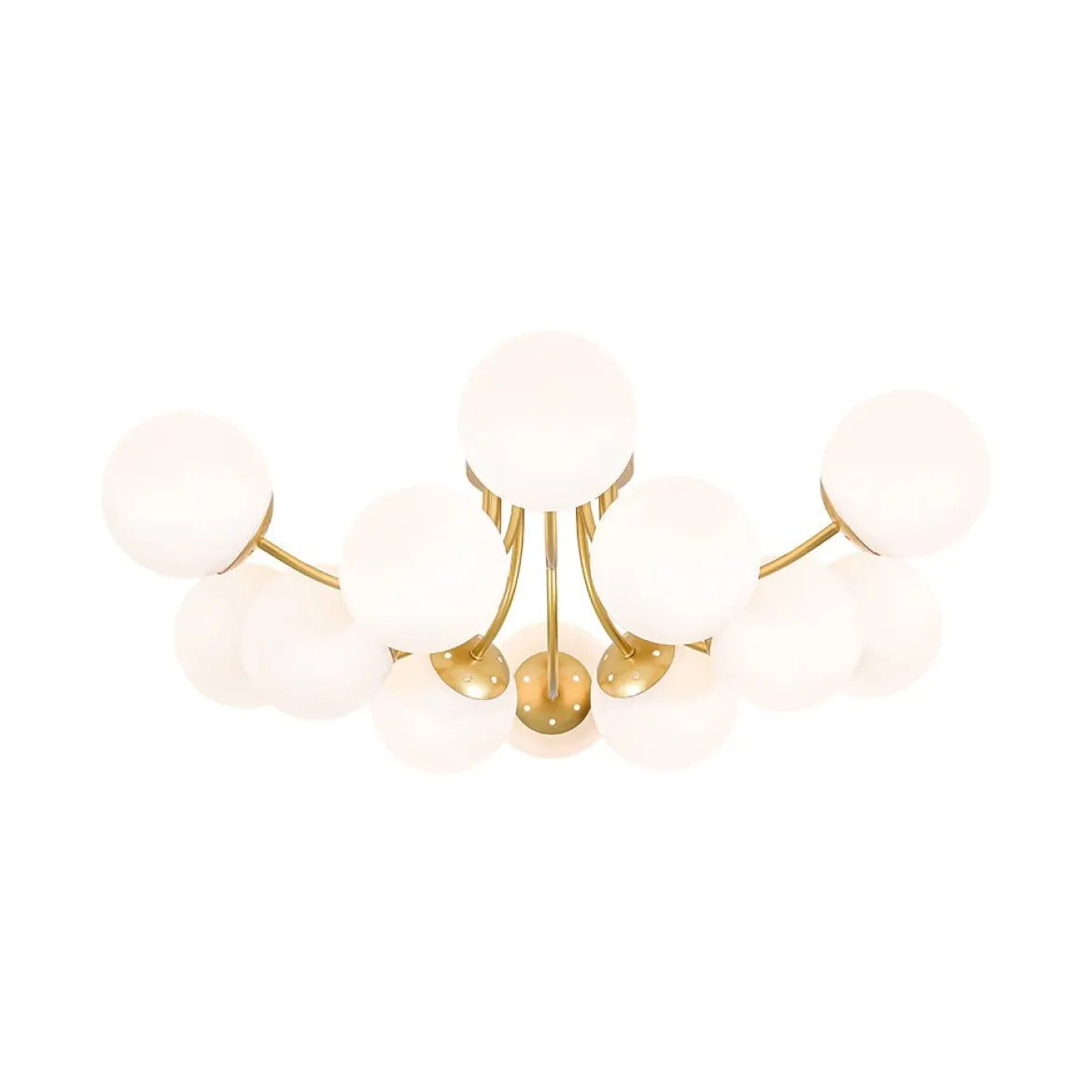 Bloom Tiered Frosted Glass Globe Bubble Semi Flush Chandelier