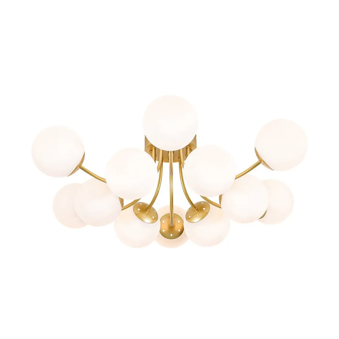 Bloom Tiered Frosted Glass Globe Bubble Semi Flush Chandelier