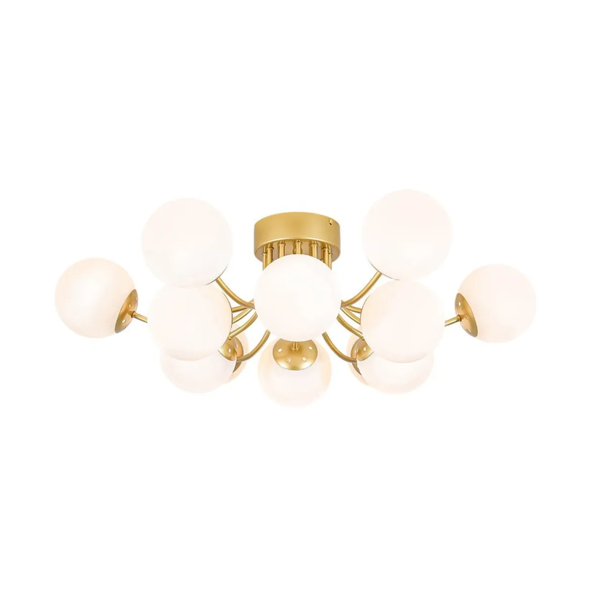 Bloom Tiered Frosted Glass Globe Bubble Semi Flush Chandelier