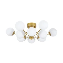 Bloom Tiered Frosted Glass Globe Bubble Semi Flush Chandelier