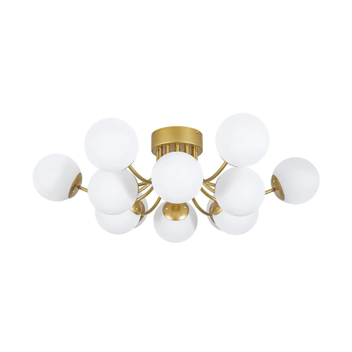 Bloom Tiered Frosted Glass Globe Bubble Semi Flush Chandelier