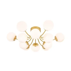 Bloom Tiered Frosted Glass Globe Bubble Semi Flush Chandelier