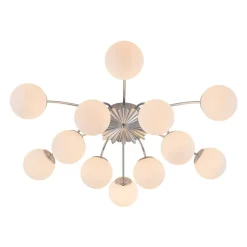 Blossom 12-Light Opal Glass Bubble Semi Flush Chandelier