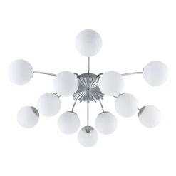Blossom 12-Light Opal Glass Bubble Semi Flush Chandelier