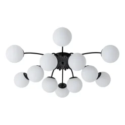 Blossom 12-Light Opal Glass Bubble Semi Flush Chandelier