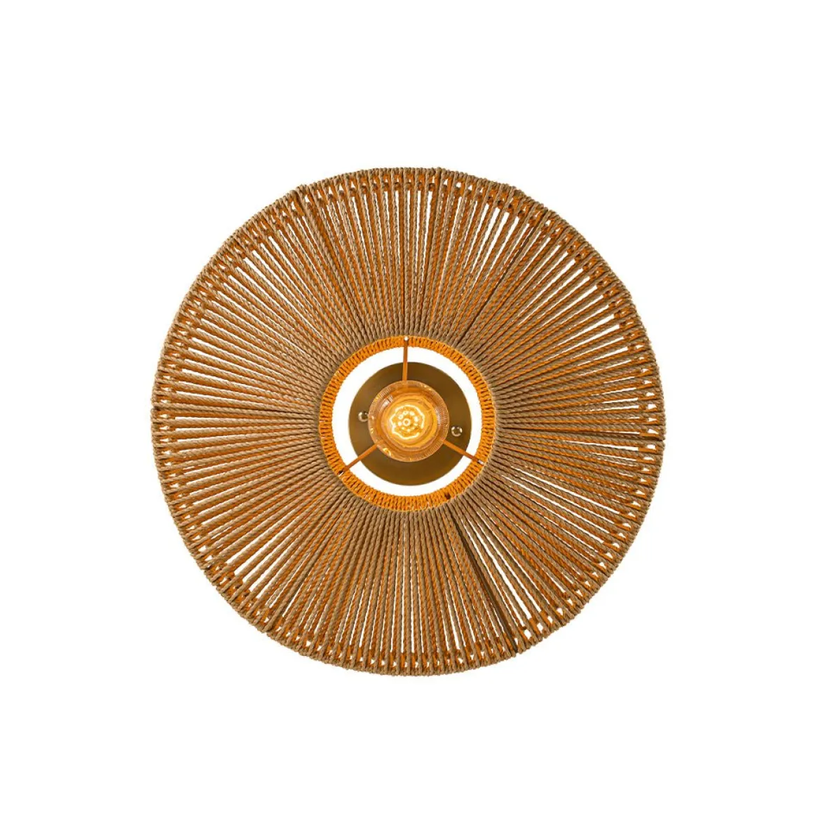Bohemian Brown Woven Hemp Rope Cage Ceiling Light