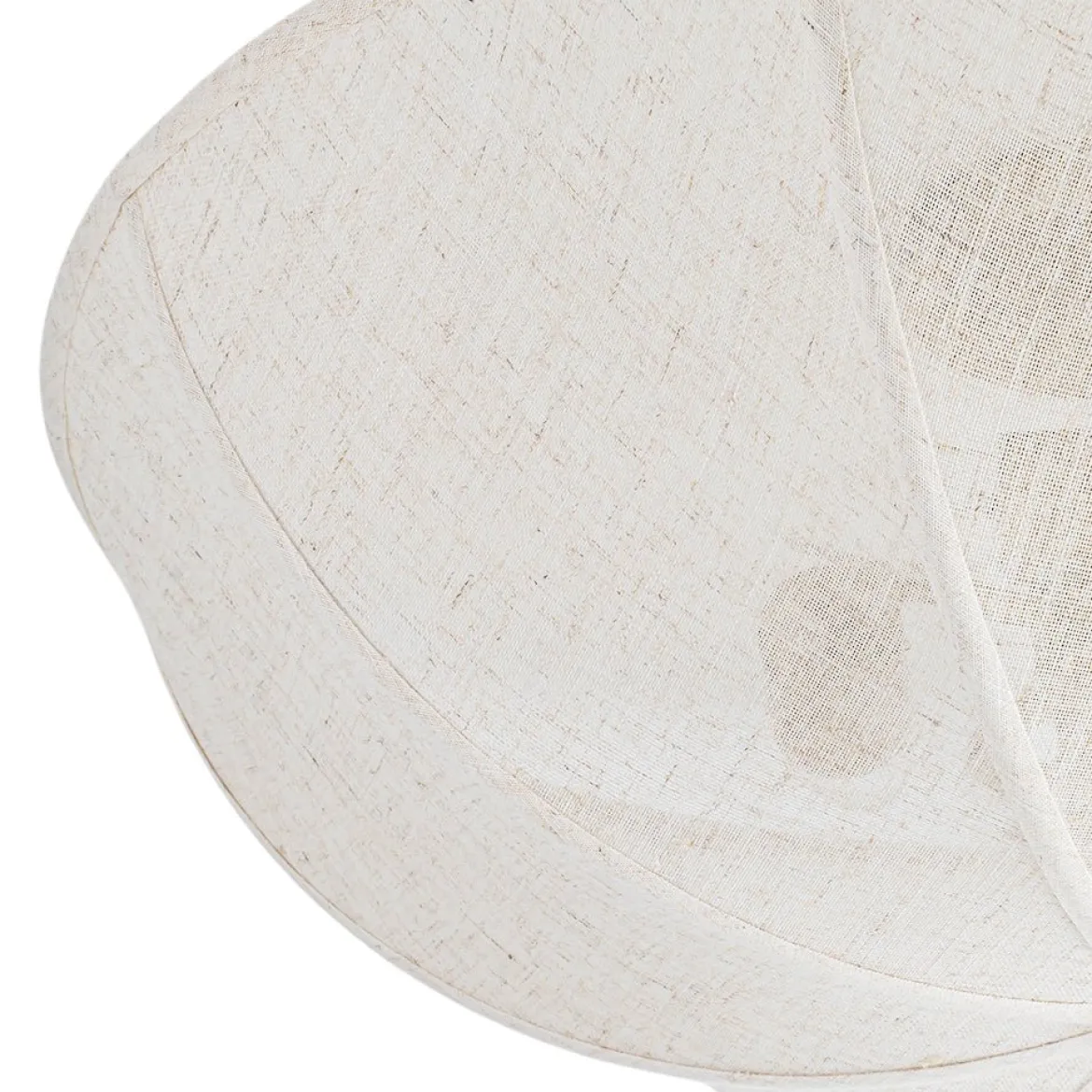 Boho Fabric Linen Round Scalloped Cage Semi Flush Mount