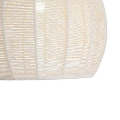 Boho Ivory Woven Thread Dome Cage Semi Flush Mount
