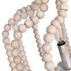 Boho 4-Light Wood Beaded Lantern Pendant