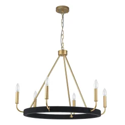 Boho 6-Light Woven String Candle Wagon Wheel Chandelier