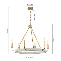 Boho 6-Light Woven String Candle Wagon Wheel Chandelier