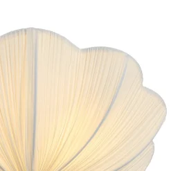 Boho Pleated Flower White Fabric Semi Flush Mount
