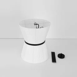 Boho 2-Tier White Fabric Tapered Drum Pendant Light
