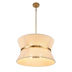 Boho 2-Tier Woven Thread Tapered Drum Pendant Light