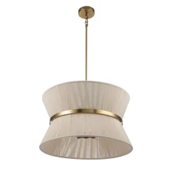 Boho 2-Tier Woven Thread Tapered Drum Pendant Light