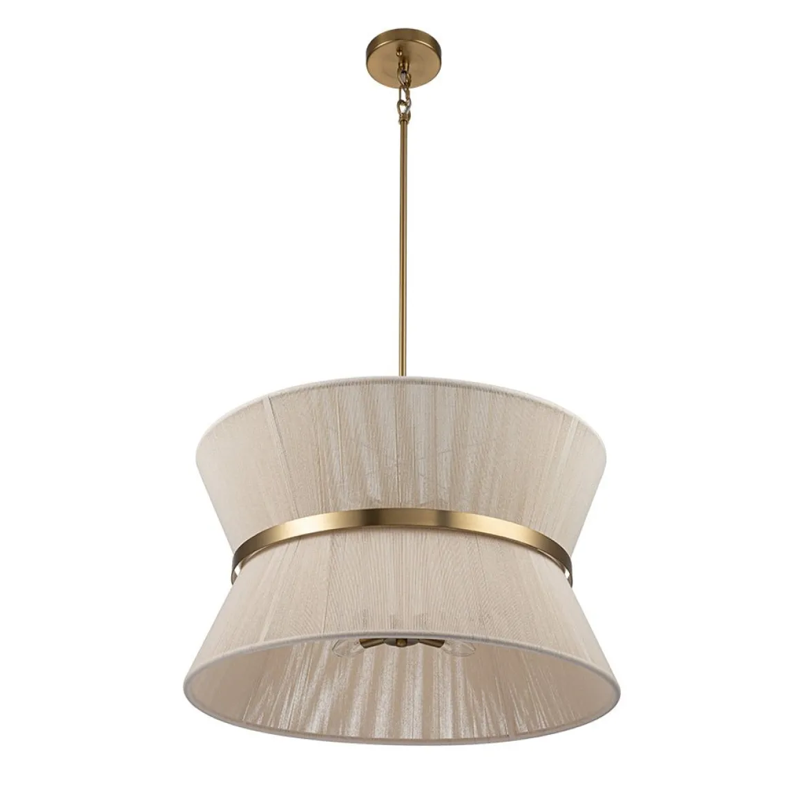 Boho 2-Tier Woven Thread Tapered Drum Pendant Light