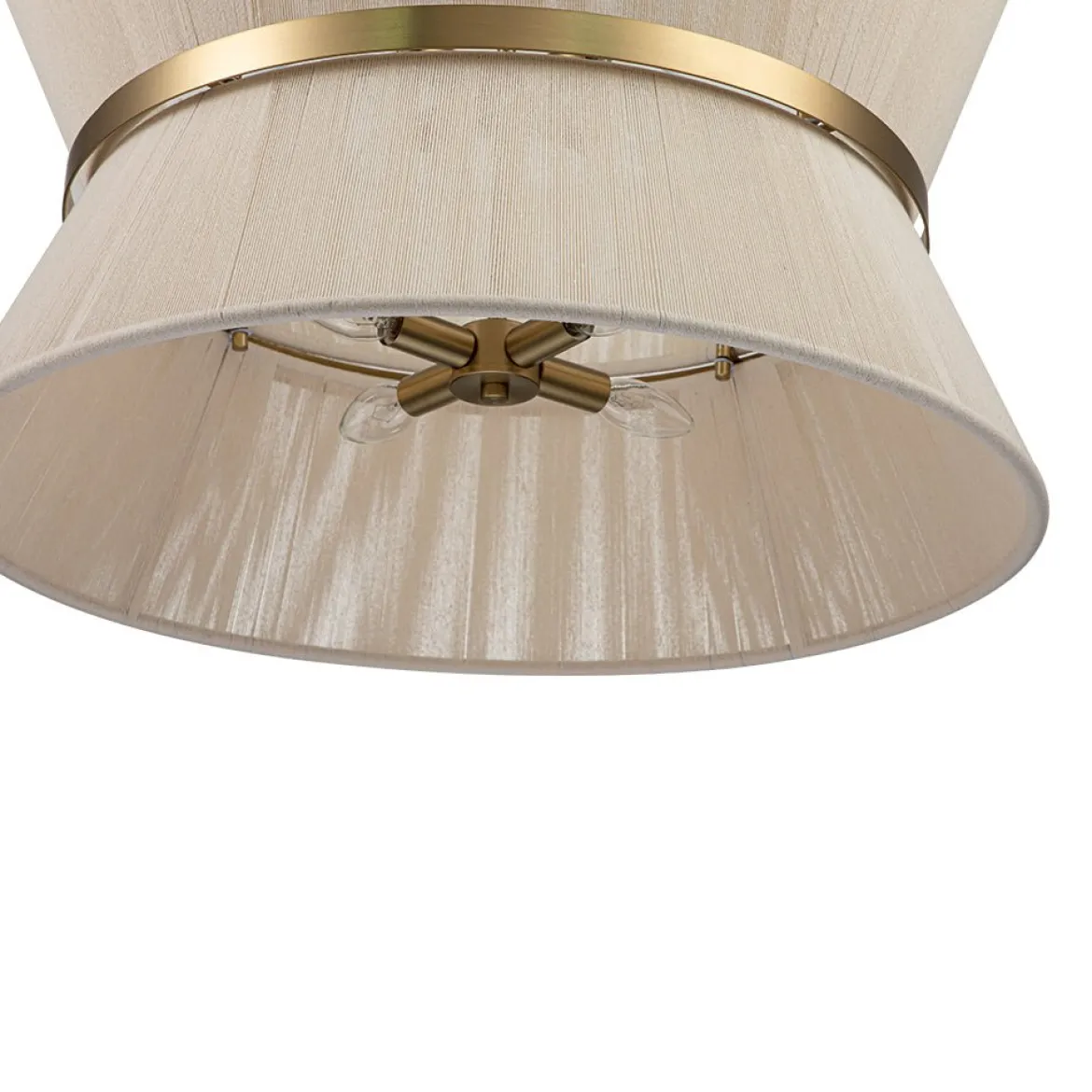 Boho 2-Tier Woven Thread Tapered Drum Pendant Light