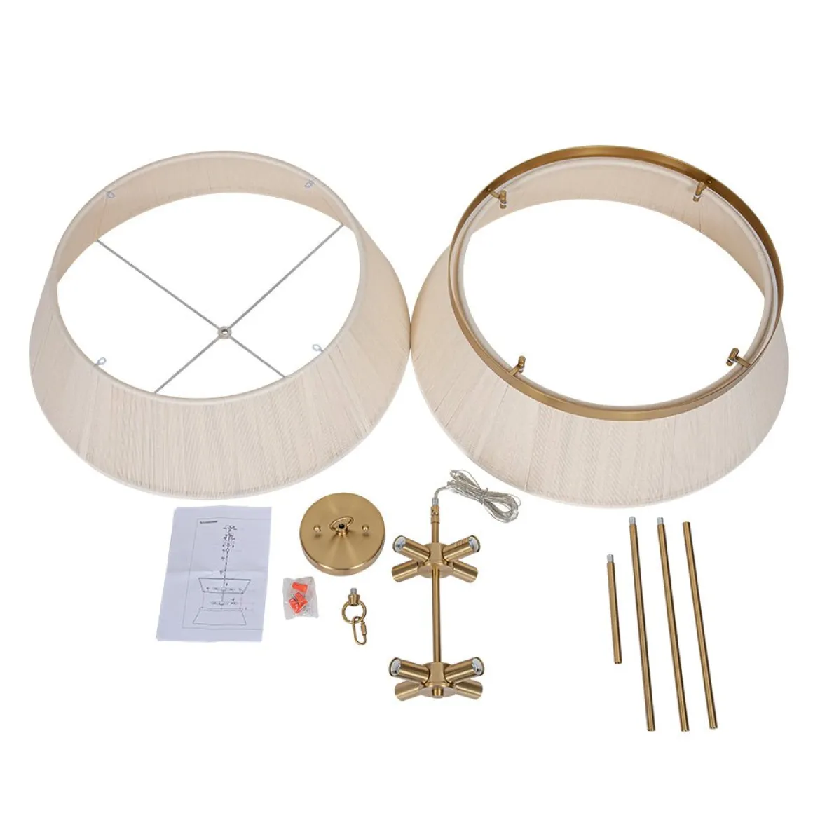 Boho 2-Tier Woven Thread Tapered Drum Pendant Light