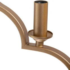 Brass Candle Style Drum Fabric Chandelier