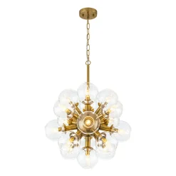 Brass Cluster Glass Globe Bubble Sphere Sputnik Chandelier