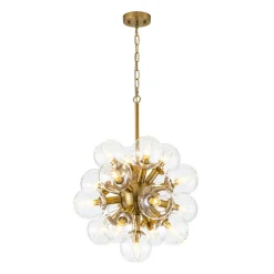 Brass Cluster Glass Globe Bubble Sphere Sputnik Chandelier