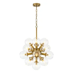 Brass Cluster Glass Globe Bubble Sphere Sputnik Chandelier