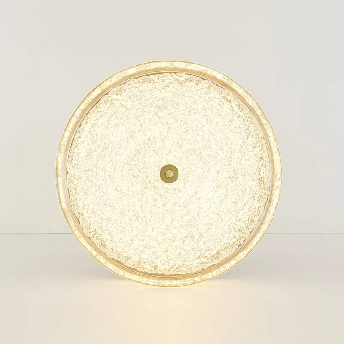Brass Crystal Resin Art Dimmable LED Round LED Ceiling Light