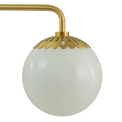 Brass Daisy 3-Light Opal Glass Globe Vanity Light