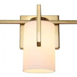 Brass 3-Light Frosted Glass Cylindrical Shade Vanity Wall Sconce