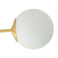 Brass 3-Light Opal Glass Globe Semi Flush Mount