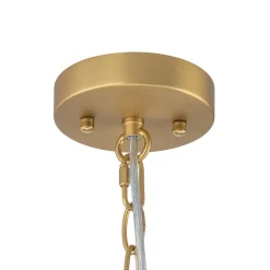 Brass Round Tiered Opal Swirl Glass Pendant Chandelier