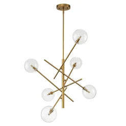 Celestial Glass Globe Sputnik Chandelier - Adjustable Linear Arm