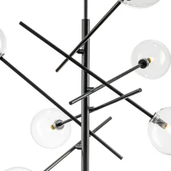 Celestial Glass Globe Sputnik Chandelier - Adjustable Linear Arm