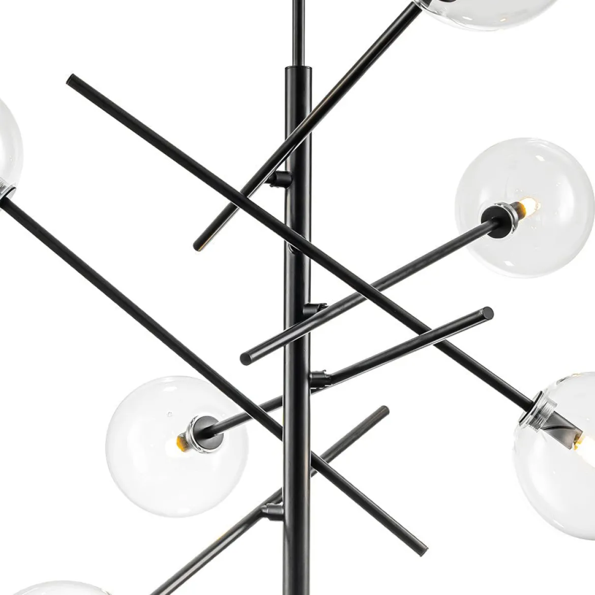 Celestial Glass Globe Sputnik Chandelier - Adjustable Linear Arm