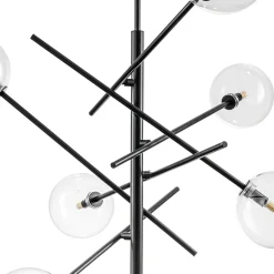 Celestial Glass Globe Sputnik Chandelier - Adjustable Linear Arm