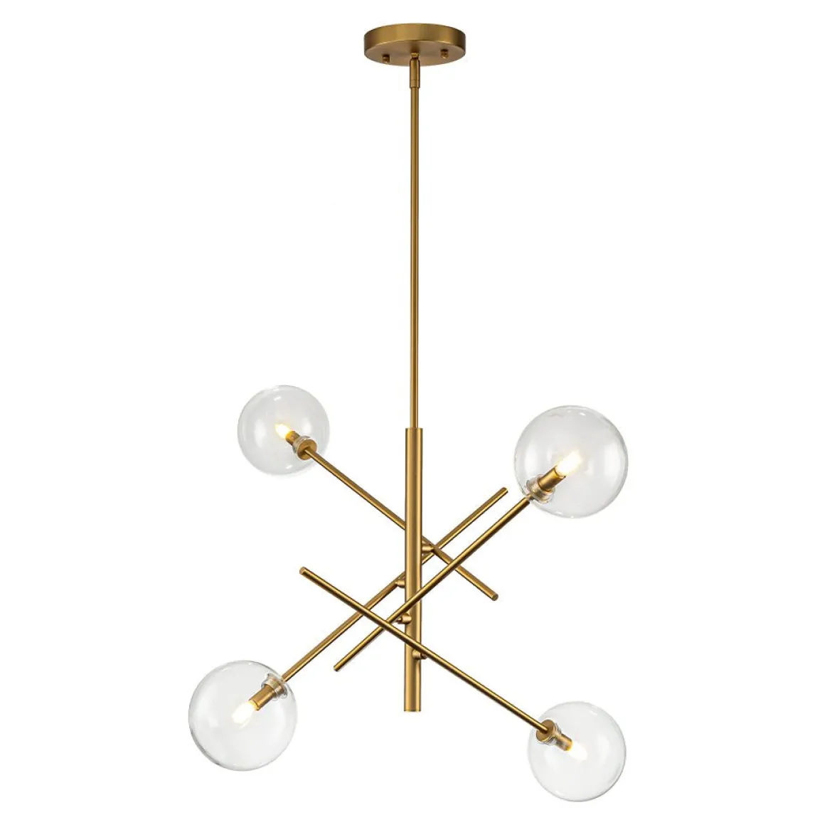 Celestial Glass Globe Sputnik Chandelier - Adjustable Linear Arm