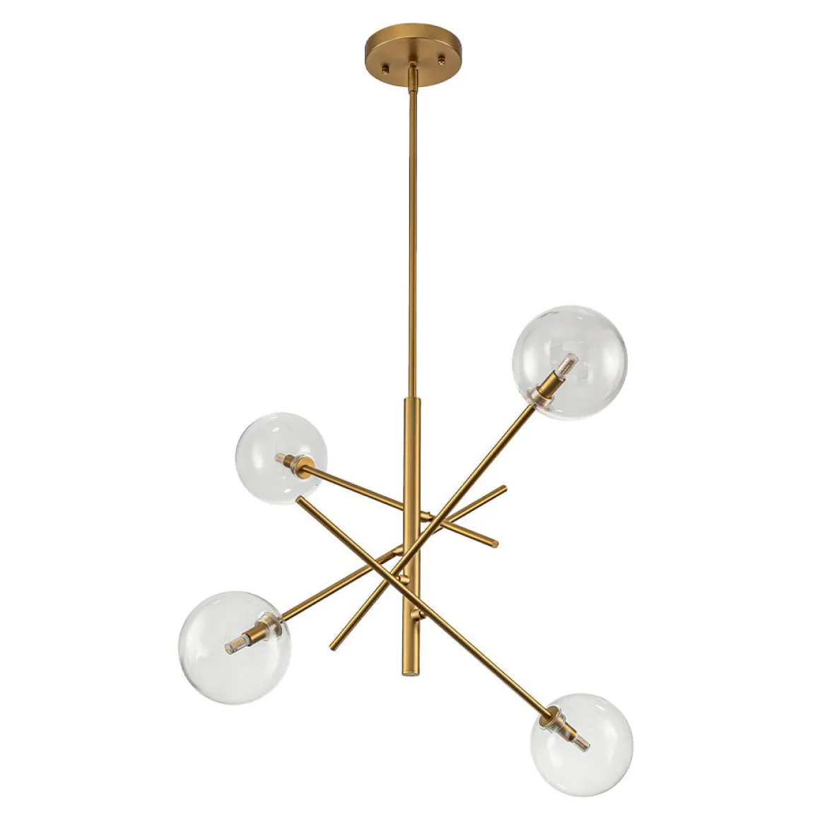 Celestial Glass Globe Sputnik Chandelier - Adjustable Linear Arm