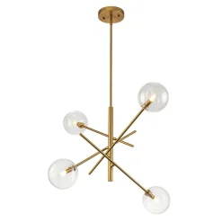 Celestial Glass Globe Sputnik Chandelier - Adjustable Linear Arm