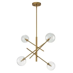 Celestial Glass Globe Sputnik Chandelier - Adjustable Linear Arm