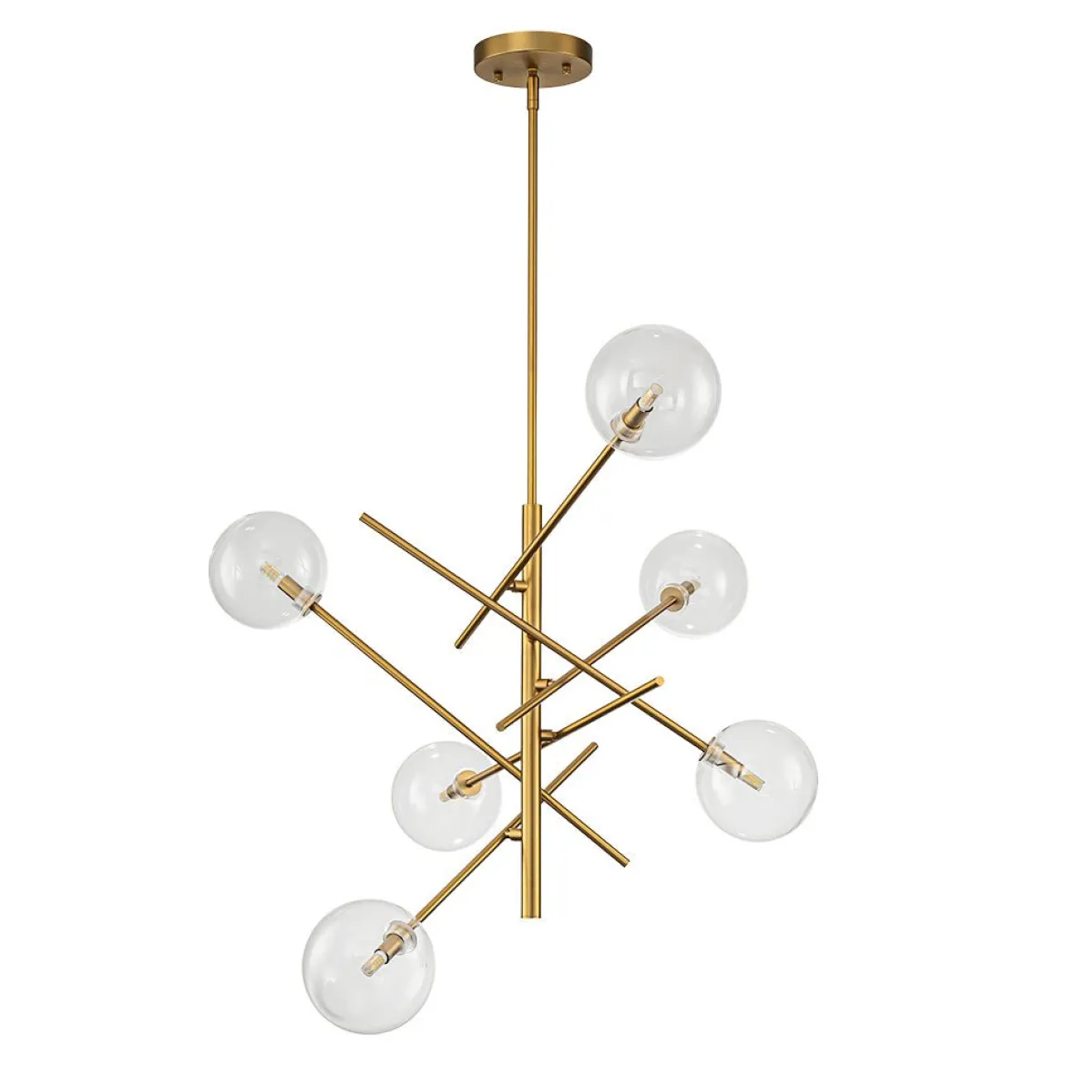 Celestial Glass Globe Sputnik Chandelier - Adjustable Linear Arm