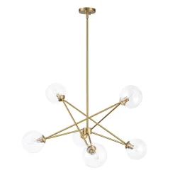 Celestial Glass Globe Staggered Linear Sputnik Chandelier