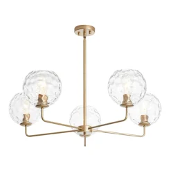 Clear Hammered Glass Globe 5-light Round Sputnik Chandelier